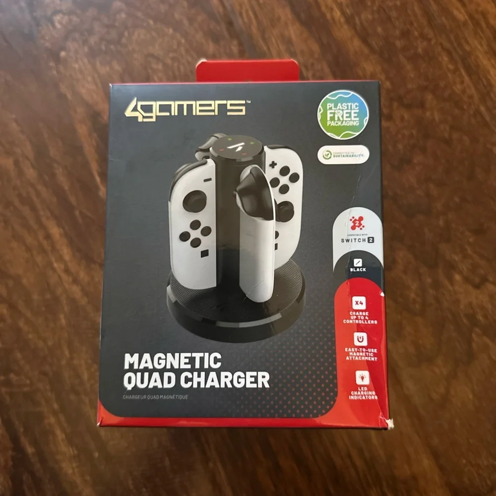 4Gamers - Magnetic Quad Charger - Switch 2 - White